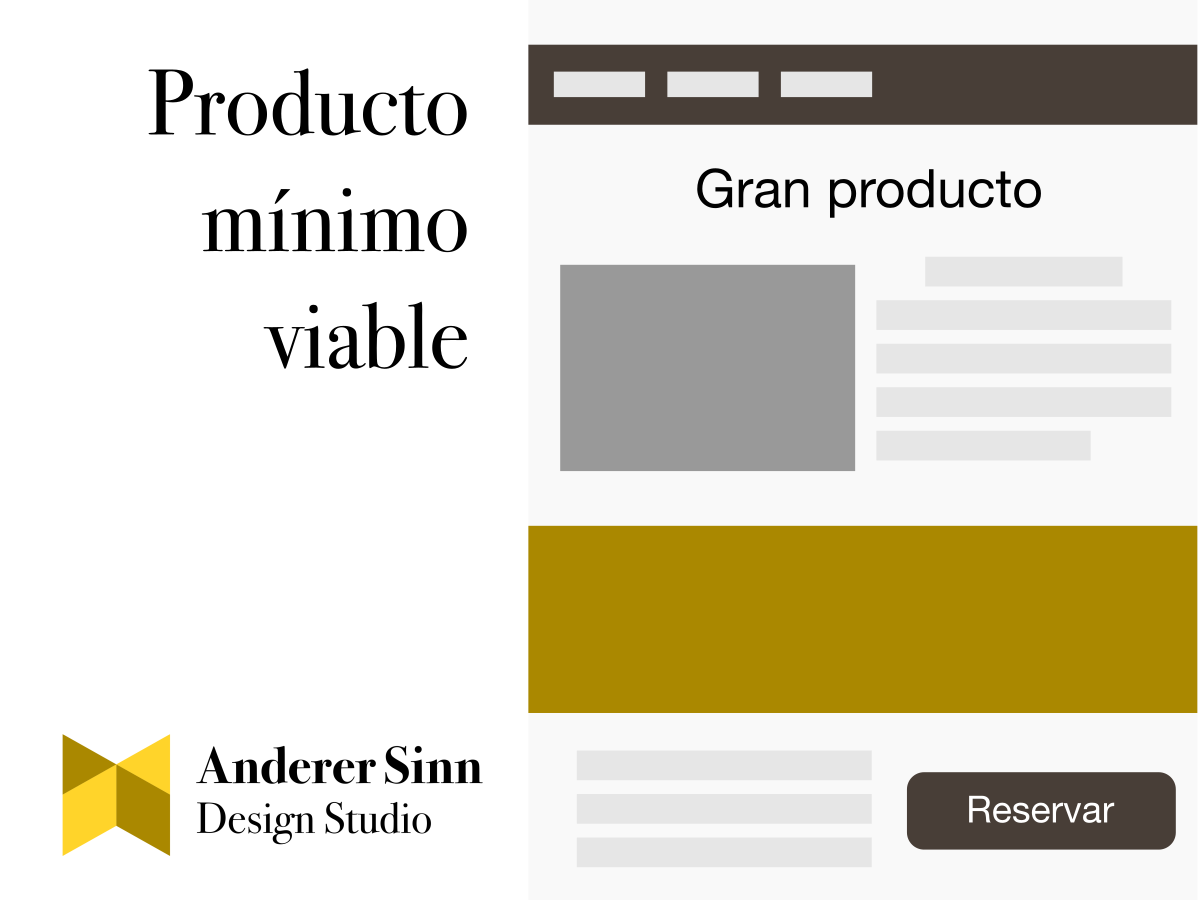 Landing page como ejemplo de producto mínimo viable.